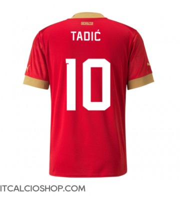 Serbia Dusan Tadic #10 Prima Maglia Mondiali 2022 Manica Corta
